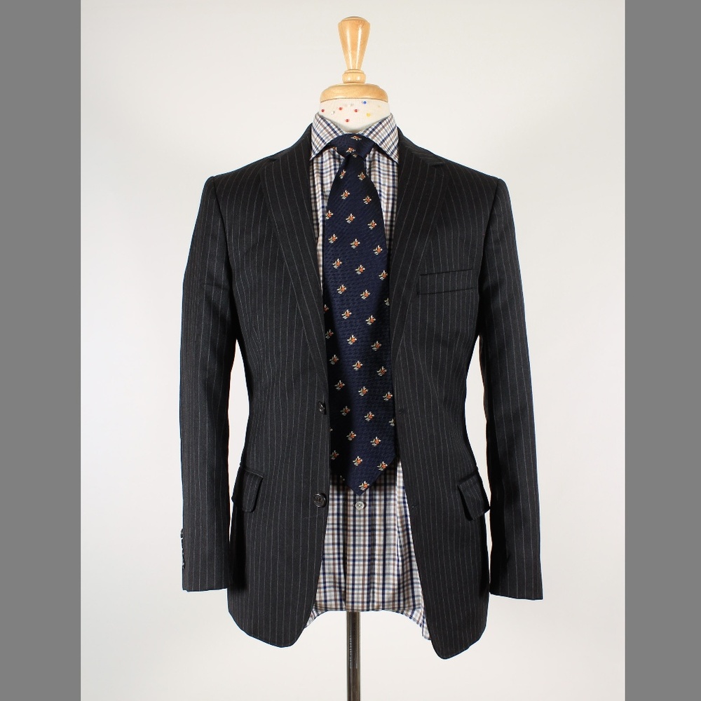 J.Crew Legacy 38R Gray Stripe 2B Sport Coat 73-T